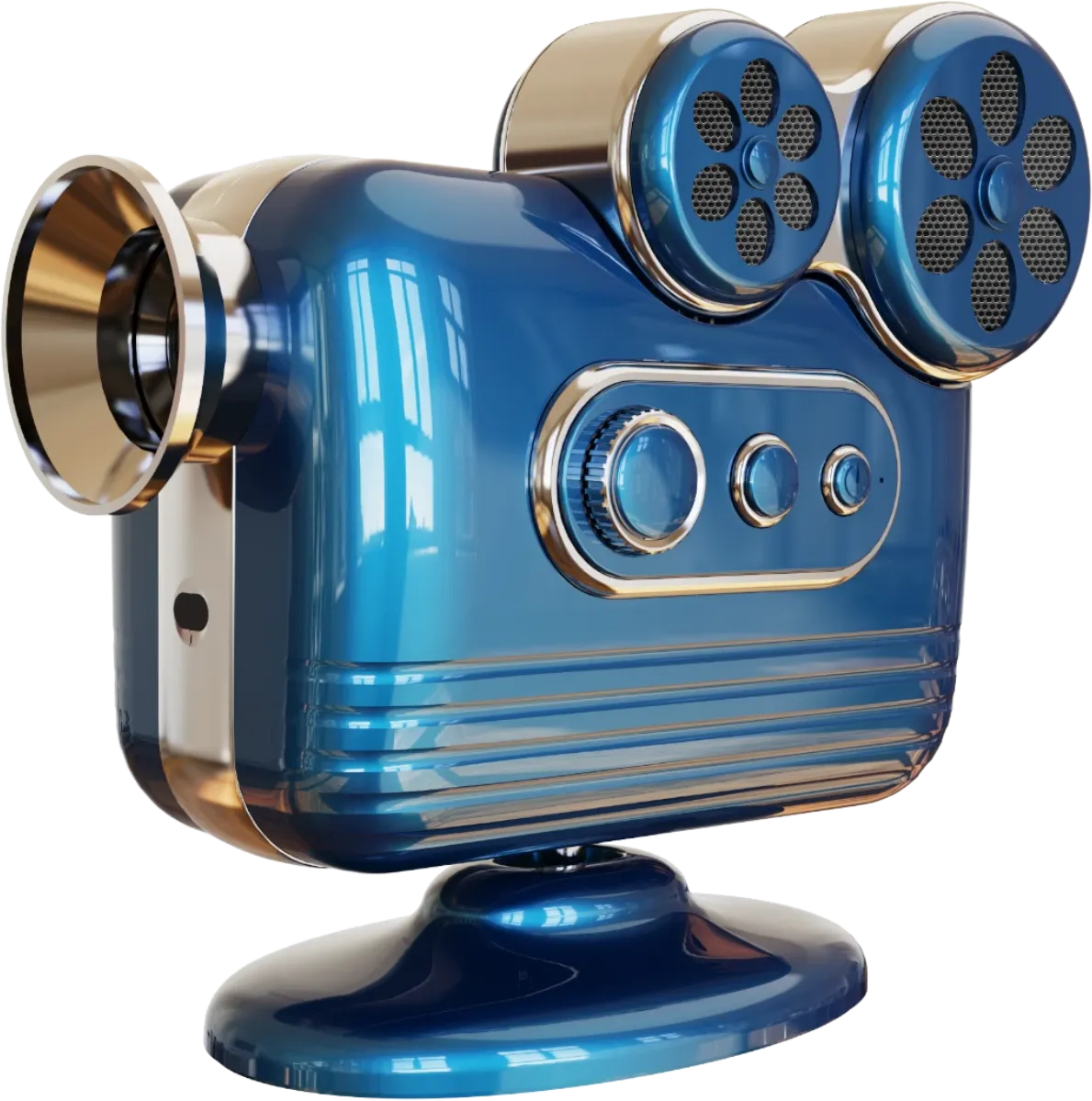 Blue BESUS projector used as the starting point for creative projection ideas